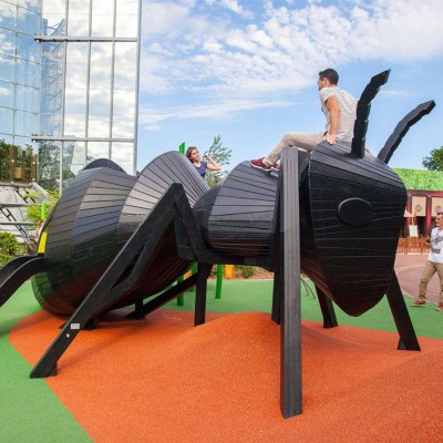 木艺美陈雕塑蚂蚁动物景观摆件