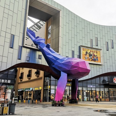 玻璃钢鲸鱼美陈雕塑户外广场艺术摆件