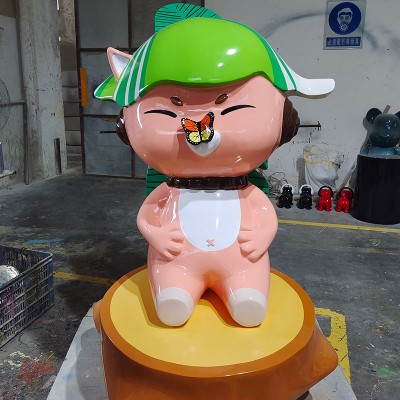玻璃钢卡通美陈雕塑原创IP造型景观艺术摆件