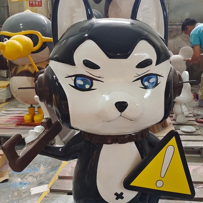 玻璃钢猫咪雕塑网红卡通景区打卡艺术动物摆件