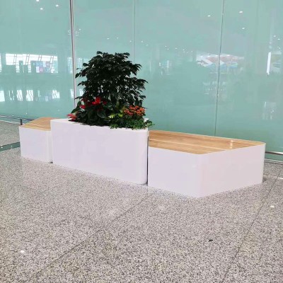 玻璃钢美陈花盆座椅艺术创意休闲坐凳