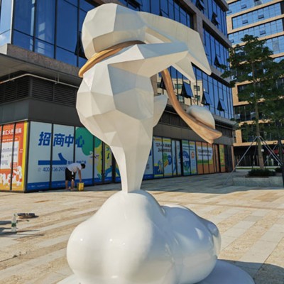 玻璃钢兔子雕塑楼顶艺术美陈景观摆件