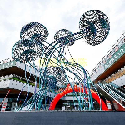 不锈钢水母造型雕塑广场异形景观摆件