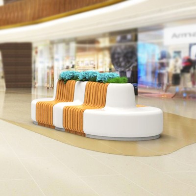 玻璃钢美陈花器座椅组合创意艺术商场休闲椅