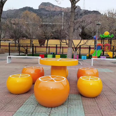 玻璃钢水果造型橙子坐凳艺术美陈景观座椅