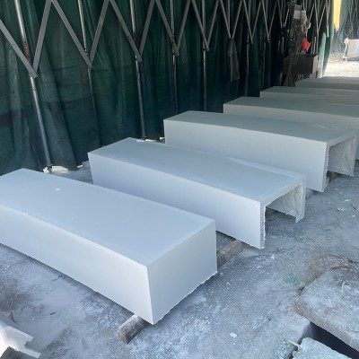 GRC弧形长条坐凳户外UHPC座椅