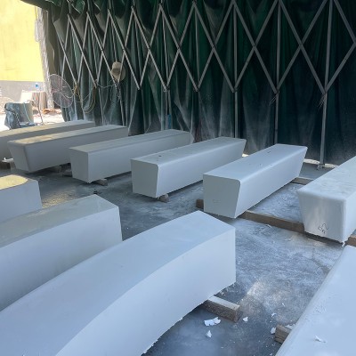 GRC混凝土弧形坐凳UHPC景观座椅