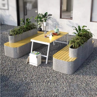 水磨石坐凳户外景观艺术座椅