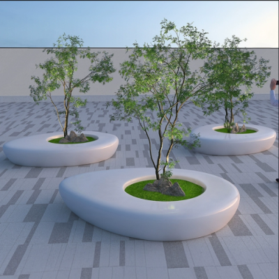 GRC混凝土树池坐凳异形UHPC景观花坛
