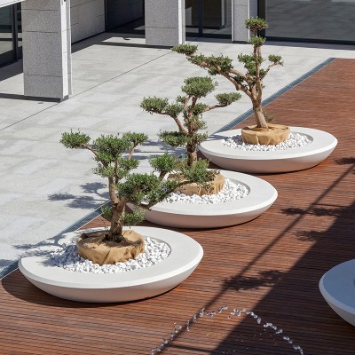 GRC混凝土花盆圆形景观花钵