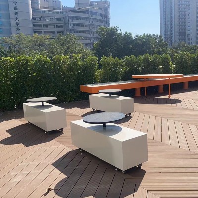 水磨石坐凳长条景观广场座椅