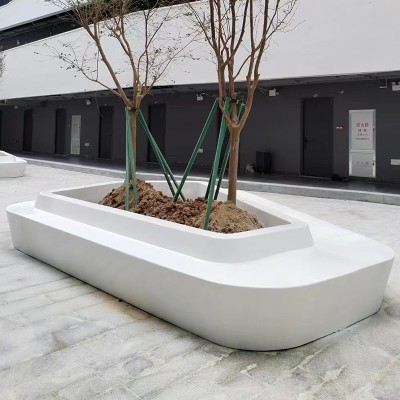 UHPC异形坐凳GRC混凝土户外树池花坛景观座椅