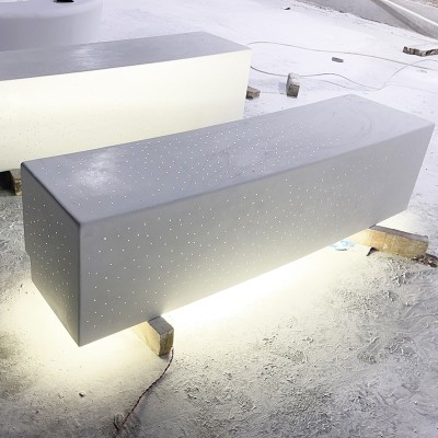 GRC透光混凝土坐凳UHPC弧形座椅