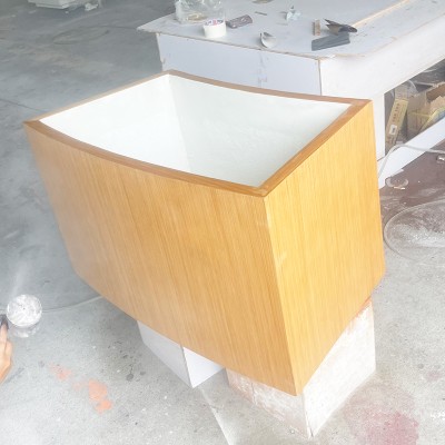 GRC混凝土异形花箱木纹UHPC景观花盆