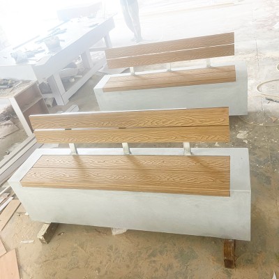 GRC混凝土靠背坐凳UHPC水磨石户外景观座椅