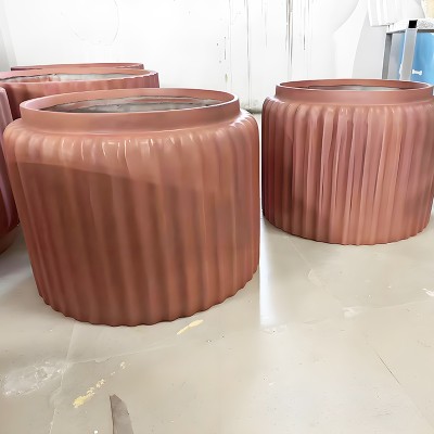 GRC混凝土花盆景观圆形花箱UHPC花钵