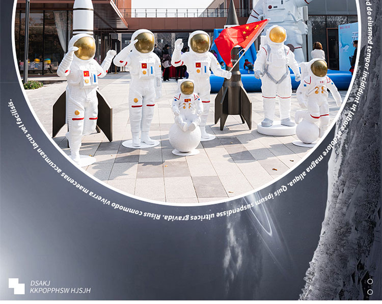 宇航员美陈摆件太空人星球玻璃钢雕塑 宇航员美陈摆件太空人星球玻璃钢雕塑