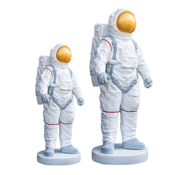 宇航员美陈摆件太空人星球玻璃钢雕塑