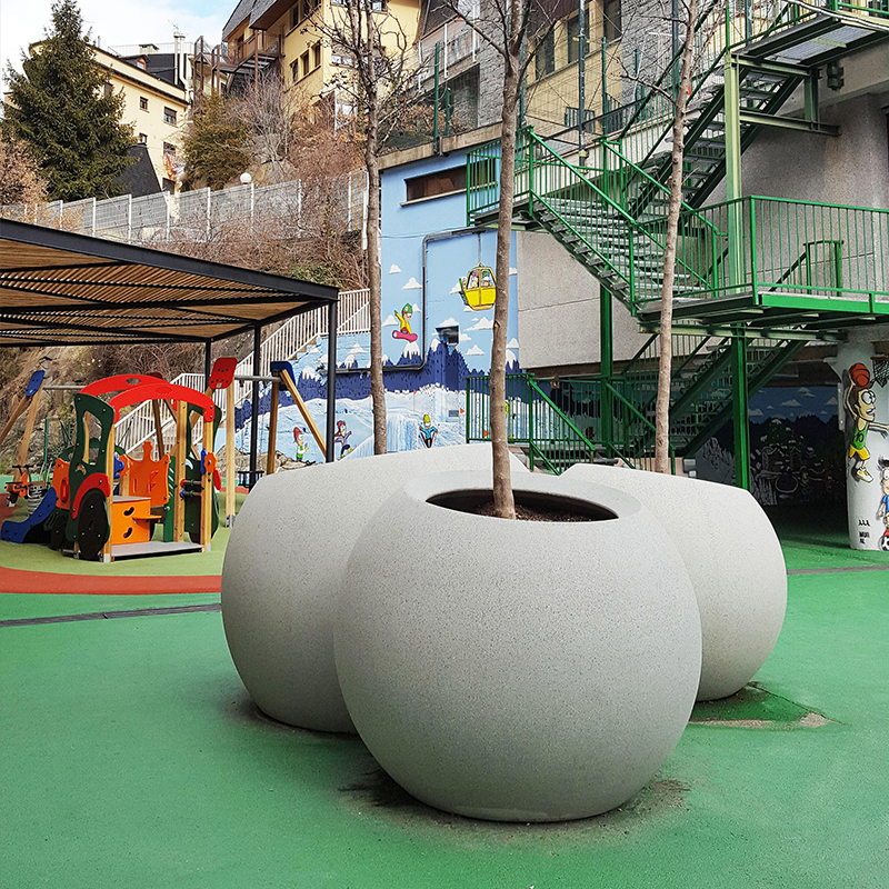 GRC混凝土圆形花盆UHPC水泥大型景观花钵花箱